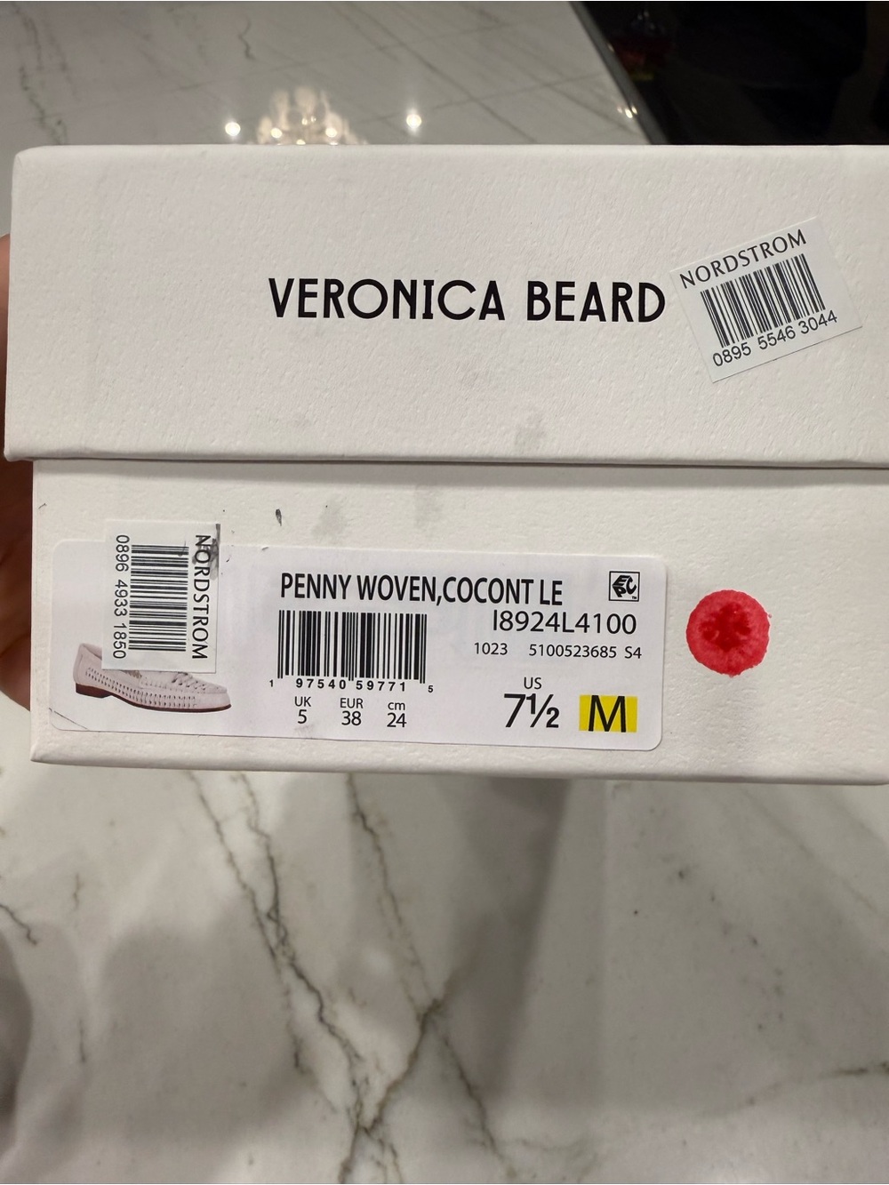 Veronica Beard White Woven Leather Penny Loafers - Picture 7 of 9